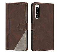 Radoo Coque pour Sony Xperia 5 IV, Housse Etui Portefeuille Cuir Multifonction, Fermeture Magnétique à Clapet Anti-Choc [Fonction Support] Flip Case Compatible avec Sony Xperia 5 IV (Marron)