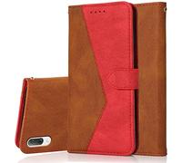 Radoo Coque pour Sony Xperia L3, Housse Étui en PU Cuir Portefeuille Antichoc Étui à Rabat Clapet Protection Magnétique Flip Cover Wallet Case avec Carte Fentes, Fonction Stand (Brun Rougeâtre)