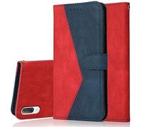 Radoo Coque pour Sony Xperia L3, Housse Étui en PU Cuir Portefeuille Antichoc Étui à Rabat Clapet Protection Magnétique Flip Cover Wallet Case avec Carte Fentes, Fonction Stand (Rouge Bleu)