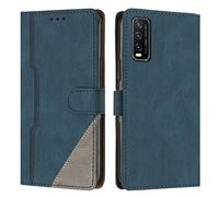 RADOO Coque pour Vivo Y20/Y20i/Y20S/Y12A/Y12S/Y11S, Housse Etui Portefeuille Cuir Multifonction, Fermeture Magnétique à Clapet [Fonction Support] Flip Compatible avec Vivo Y20/Y20i/Y20S/Y12A (Bleu)