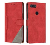 Radoo Coque pour Xiaomi Mi 8 Lite, Housse Etui Portefeuille Cuir Multifonction, Fermeture Magnétique à Clapet Anti-Choc [Fonction Support] Flip Case Compatible avec Xiaomi Mi 8 Lite (Rouge)