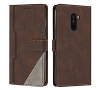 Radoo Coque pour Xiaomi Pocophone F1, Housse Etui Portefeuille Cuir Multifonction, Fermeture Magnétique à Clapet Anti-Choc [Fonction Support] Flip Case Compatible avec Xiaomi Pocophone F1 (Marron)