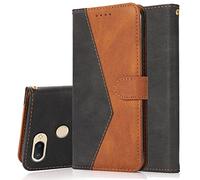 Radoo Coque pour Xiaomi Redmi 6/ Redmi 6A, Housse Étui en PU Cuir Portefeuille Antichoc Étui à Rabat Clapet Protection Magnétique Flip Cover Wallet Case avec Carte Fentes, Fonction Stand (Noir Marron)