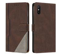 Radoo Coque pour Xiaomi Redmi 9A / 9AT, Housse Etui Portefeuille Cuir Multifonction, Fermeture Magnétique à Clapet Anti-Choc [Fonction Support] Flip Case Compatible avec Redmi 9A / 9AT (Marron)