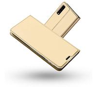 Radoo Coque Samsung Galaxy A7 2018,Ultra Mince en Cuir PU Premium Housse à Rabat Portefeuille Étui de Protection Bumper Folio à Clapet avec [Fermoir Magnétique] pour Samsung Galaxy A7 2018 (Or)
