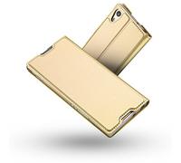 RADOO Coque Sony Xperia XA1,Ultra Mince en Cuir PU Premium Housse à Rabat Portefeuille Coque [Antichoc TPU] [Protection Complète] Étui de Protection Bumper Folio à Clapet pour Sony Xperia XA1 (Or)