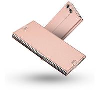 Radoo Coque Sony Xperia XZ Premium,Ultra Mince en Cuir PU Premium Housse à Rabat Portefeuille Coque [Antichoc TPU] Étui de Protection Bumper Folio à Clapet pour Sony Xperia XZ Premium (Rose)