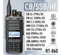 Radtel RT-860 Radio amateur avec ondes courtes HF SSB CB RX talkie-walkie double bande AM USB LSB CW 1024 canaux Radio,batterie USB-C - Type EURO