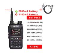 Radtel RT-890 NOAA canal météo 6 bandes jambon Amateur 2 voies Radio 999CH talkie-walkie AM Air Aviation bande couleur Scanner Marine - Type 2000ma with cable-EURO