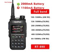 Radtel RT-890 NOAA canal météo 6 bandes jambon Amateur 2 voies Radio 999CH talkie-walkie AM Air Aviation bande couleur Scanner Marine - Type with 2000mAh batt-EURO