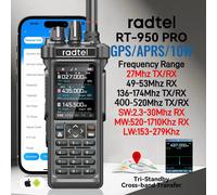 Radtel RT-950 PRO talkie-walkie AM/FM/CB/LSB/USB/CW récepteur avec GPS APRS 10W Bluetooth programmation téléphonique Radio amateur RT-950PRO