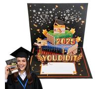 Raduation Season Carte pop-up 3D avec musique et lumière, carte de vœux créative pour les fêtes de fin d'études