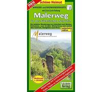 Radwander- und Wanderkarte Malerweg in der Sächsischen Schweiz: Die beliebte Wanderung von Liebethal nach Wehlen, Bad Schandau zum Großen Winterberg ... nach Pirna. 1:20000. (mit Zick-Zack-Faltung)