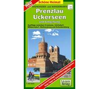 Radwander- und Wanderkarte Prenzlau, Uckerseen und Umgebung: Ausflüge zwischen Gramzow, Görlsdorf, Milmersdorf, Boitzenburg und Schenkenberg. 1:50000