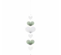 Räder Chaîne en forme de cœur avec 6 cœurs en papier blanc et vert