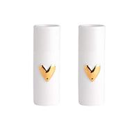 Räder - Lot de 2 mini vases - Avec motif en forme de cœur - Doré