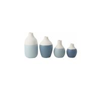 RAEDER Mini vases bouteilles, lot de 4, bleu bleu clair