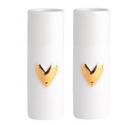 Räder Minivases en porcelaine set de 2 cœurs or blanc