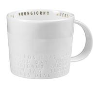 Räder PeT Tasse petit-déjeuner "bonjour" en plusieurs langues, hauteur : 8,3 cm, diamètre : 9,5 cm