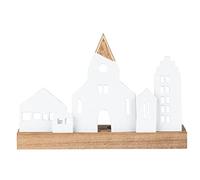 Räder Photophore de qualité supérieure en Bois d'acacia et Porcelaine - Design Moderne