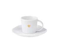 RAEDER Tasse à expresso Cœur doré 5cm blanc