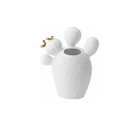 RAEDER Vase 12,5X6X15cm Cactus Figue de Barbarie blanc