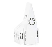 Räder Maison lumineuse Église – Acier inoxydable, blanc, 13 x 11 x 22 cm