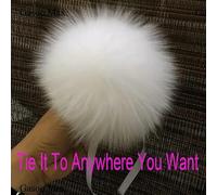 RAEF 1 pièces Gros Pompons colorés Moelleux en Vraie Fourrure de Renard Raton Laveur avec Bouton Bricolage Poms Boules Pompon en Fourrure Naturelle pour Chapeaux Casquettes Chaussures avec Ruban