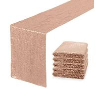 RAEF 5 pièces Paillettes Paillettes Chemin de Table Or Rose fête Nappe décoration de Mariage événement fête Fournitures Anniversaire bébé Douche Table Couverture