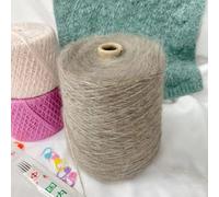 RAEF 500 g/Rouleau de Fil de Laine Mohair Doux et Fin, Pull à Tricoter à la Main pour vêtements de bébé, Fil de Mohair à Paillettes au Crochet