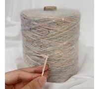 RAEF 500 g/Rouleau de Fil de Laine Mohair Doux et Fin, Pull à Tricoter à la Main pour vêtements de bébé, Fil de Mohair à Paillettes au Crochet