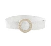 RAEF Ceinture tressée en paille PP pour femmes, 1 pièce, ceinture tissée en paille PP, Style plage, large élastique, robe Boho, ceinture décorative pour vacances