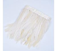 RAEF Ruban de Garniture à Franges en Plumes de Coq colorées de 2 mètres, Plumes de Faisan de Coq à Coudre dorées pour Artisanat, décoration pour vêtements