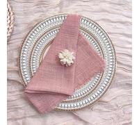 RAEF Serviettes de Table en Gaze de Coton Rose 42x42cm, 10 pièces, torchon de thé réutilisable, décor de Table de fête de Mariage, de noël, bavures rétro