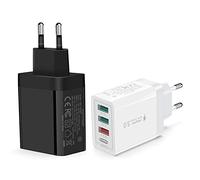 Raeisusp 2-Pack 4Port Durable PD 3.0 avec Bloc de Chargeur Mural USB A 35W USB C Charge Rapide Compatible avec Samsung Galaxy iPhone 12/13/14 /Pro Max, XS/XR/X, iPad Pro