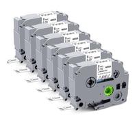 Raemall Lot de 6 rubans adhésifs transparents de rechange pour étiqueteuse Brother TZ 9 mm 0,35 pouces Ptouch Noir sur transparent TZe-121 TZe121 P Touch Recharges pour PTD210 PTH100, 1/2" 26,2 pi, lot de 6