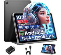 Raemond Android 15 Tablet 10 inch, 18GB RAM 128GB ROM, 1280 x 800 IPS HD Widevine L1, Octa-Core, 1TB Expandable, WiFi 6, BT5.4, Dual Camera 5MP+8MP,6000mAh, GPS, Dual Speakers