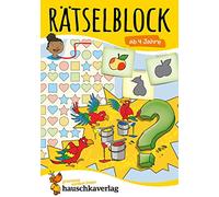 Rätselblock ab 4 Jahre, Band 1, A5-Block: Kunterbunter Rätselspaß: Labyrinthe, Fehler finden, Konzentration - Spaßhaben, Beschäftigung mit Lösungen