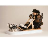 Räuchermann Eskimo Avec Chien De Traîneau LxPxH= 14x33x21cm NEU Figurine À Fumer