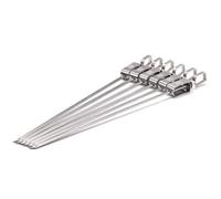 Räucherphorie® Lot de 6 pics à brochettes en acier inoxydable avec poignée extractible - Brochettes robustes pour viande, légumes et végétaliens