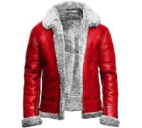 Raf Aviator B3 Veste en cuir pour homme, Rouge - Cuir, 3XL