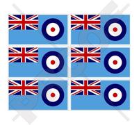 RAF Drapeau Britanique Royale Armée de l'Air Insigne Royaume-Uni, 40mm Vinyle Autocollants, x6 Stickers