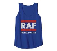 RAF Rien à Foutre, Cadeau Homme Femme Humour Débardeur, Femme, Bleu Royal, XL