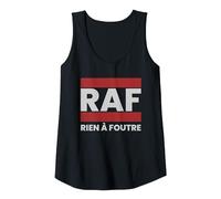 RAF Rien à Foutre, Cadeau Homme Femme Humour Débardeur, Femme, Noir, L