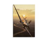 RAF Spitfire Poster sur toile pour décoration murale d'intérieur 30 x 45 cm