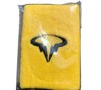 Rafa Nadal Bracelet de tennis respirant absorbant la transpiration Fitness Squash Padel (paire) (jaune)