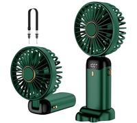 Rafada Mini ventilateur portable rechargeable par USB, 5 vitesses avec cordon et base, batterie intégrée de 4200 mAh, pliable pour bureau, extérieur, maison, école