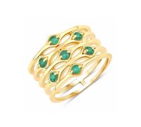 Rafaela Donata Bague jaune d'or / vert, Taille 60