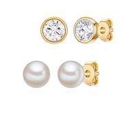 Rafaela Donata Boucles d'oreilles jaune d'or / transparent / blanc perle, Taille One Size