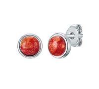Rafaela Donata Boucles d'oreilles rouge sang / argent, Taille One Size